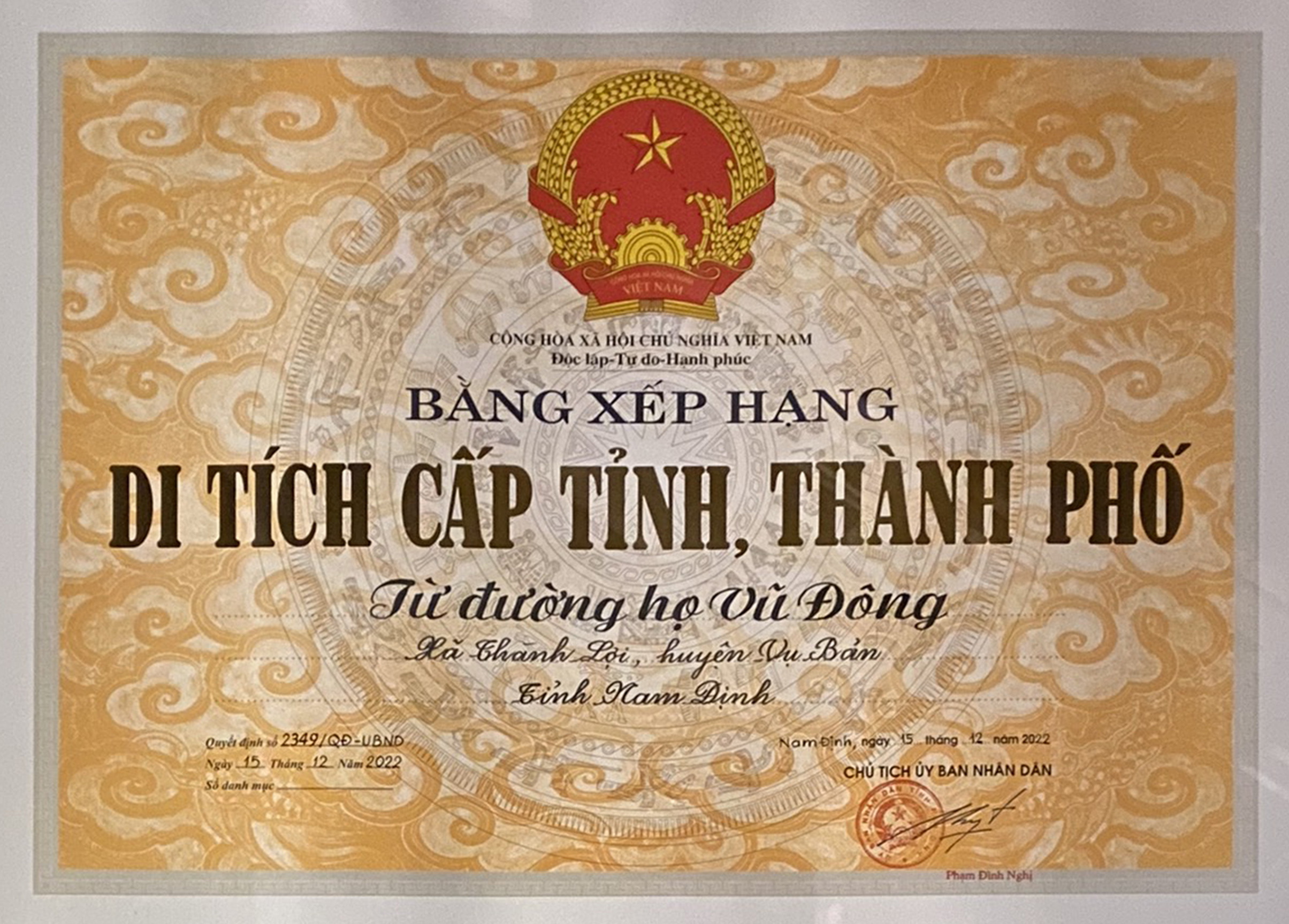 Di tích lịch sử cấp tỉnh